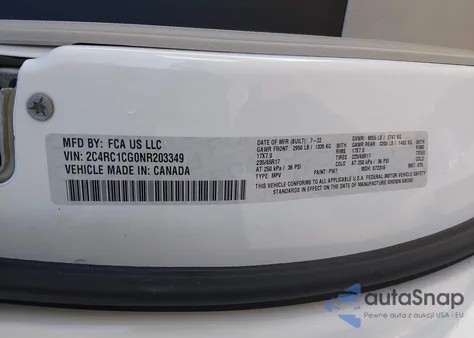 2022 Chrysler Voyager Lx из США, поврежденный, VIN 2C4RC1CG0NR203349